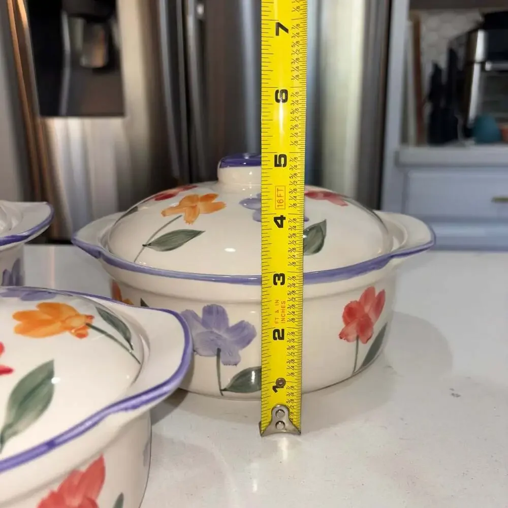 Flower Garden By Housewares Intl Inc Covered Casserole Dish Set of 3